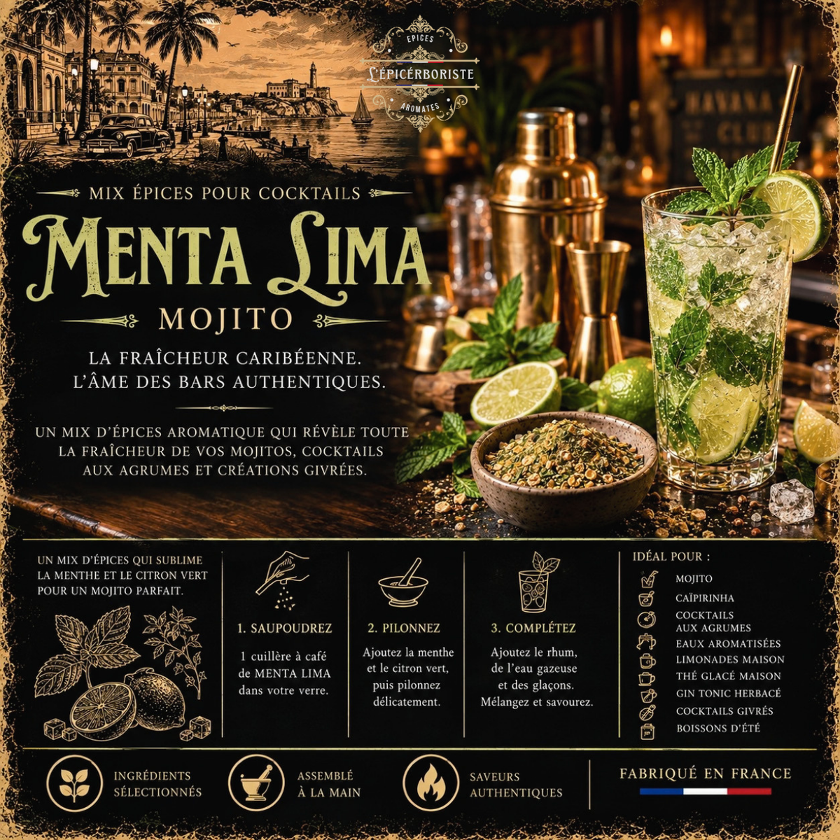 Cocktail N°1 - MENTA LIMA - 25gr