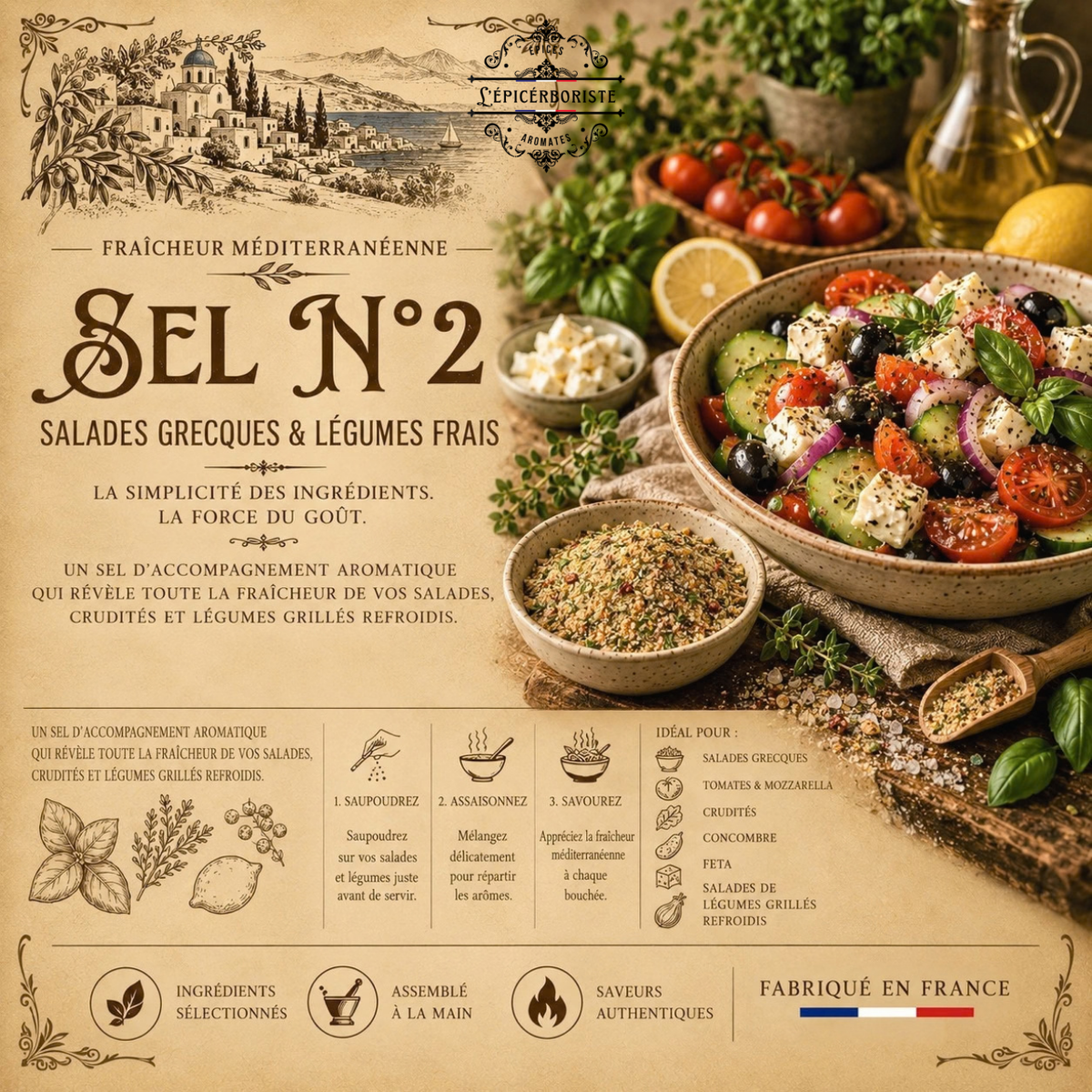 SEL N°2 - Salades grecques & légumes frais - 25gr